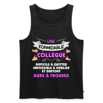 Collegue formidable cadeau femme départ entreprise - Débardeur bio Premium Homme - noir - Devant - Michal (187cm)
