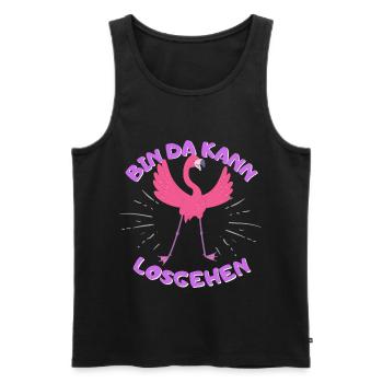 Bin da kann losgehen Flamingo - Männer Premium Bio Tank Top - Schwarz - Vorne - Michal (187cm)