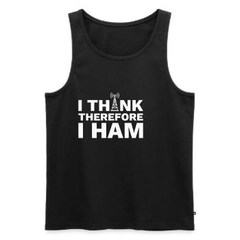 Amateur Radio Radio Amateur I Think Therefore I HAM - Men's Premium Organic Tank Top - black - Front - AI Model Male 178 light (178cm)