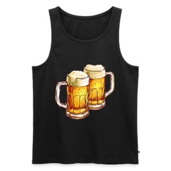 Chope à bière Chopes à bière Verres à bière Bière Alcool Alcool - Débardeur bio Premium Homme - noir - Devant - Michal (187cm)