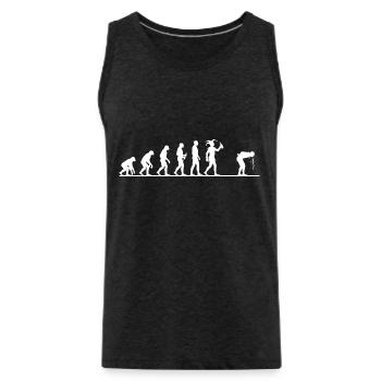 Karneval Evolution – Vom Affen zum Narren - Männer Premium Bio Tank Top - Anthrazit - Vorne - Alexander (188cm)
