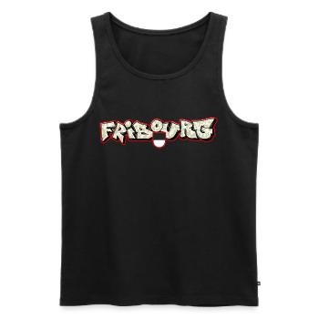 Fribourg Graffiti - Männer Premium Bio Tank Top - Schwarz - Vorne - AI Model Male 178 light (178cm)