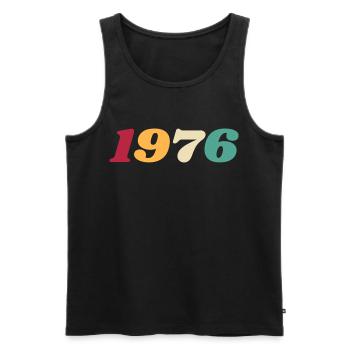 1976 Gift 1976 Birthday 1976 Retro 1976 - Men's Premium Organic Tank Top - black - Front - AI Model Male 178 light (178cm)