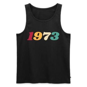 1973 Gift 1973 Birthday 1973 Retro 1973 - Men's Premium Organic Tank Top - black - Front - AI Model Male 178 light (178cm)