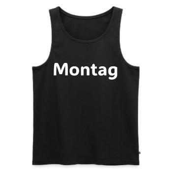 Montag Motivation Lustiges Spruch Shirt - Men's Premium Organic Tank Top - black - Front - AI Model Male 178 light (178cm)