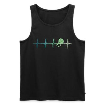 Padel Tennis Heartbeat Padel Player - Men's Premium Organic Tank Top - black - Front - Michal (187cm)