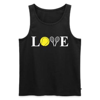 Ich liebe Tennis - Männer Premium Bio Tank Top - Schwarz - Vorne - Michal (187cm)