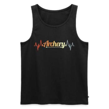 Archery Heartbeat - Men's Premium Organic Tank Top - black - Front - Michal (187cm)