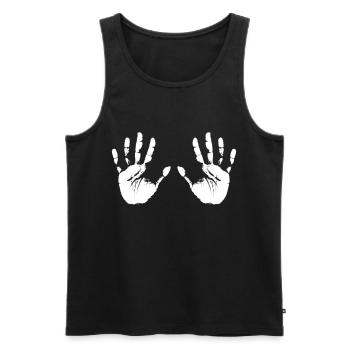mains - Débardeur bio Premium Homme - noir - Devant - Michal (187cm)
