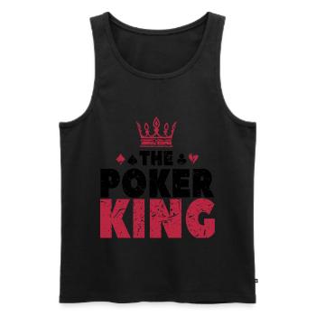 Poker King - Jouer au cadeau de poker - Débardeur bio Premium Homme - noir - Devant - AI Model Male 178 light (178cm)
