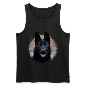 Berger allemand noir - Débardeur bio Premium Homme - noir - Devant - Michal (187cm)