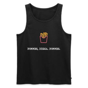 Pommes Digga Pommes | Pommes frites | French Fries - Männer Premium Bio Tank Top - Schwarz - Vorne - Michal (187cm)