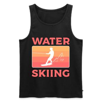 Water ski - Men's Premium Organic Tank Top - black - Front - AI Model Male 178 light (178cm)