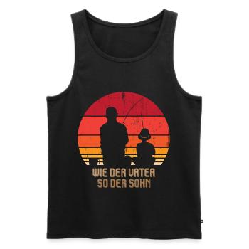Angeln Angler Wie der Vater so der Sohn - Männer Premium Bio Tank Top - Schwarz - Vorne - Michal (187cm)