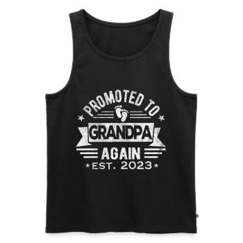 Promoted to Grandpa Again in 2023 Retro Expectant Grandpa - Men's Premium Organic Tank Top - black - Front - AI Model Male 178 light (178cm)