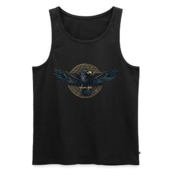 Le corbeau d’Odin Viking Valhalla Mythologie viking - Débardeur bio Premium Homme - noir - Devant - AI Model Male 178 light (178cm)