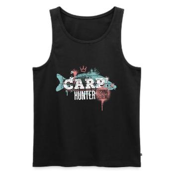 carpe carpe chasseur pêche pêcheur poisson graffiti - Débardeur bio Premium Homme - noir - Devant - Michal (187cm)