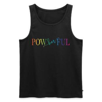 Powherful - Männer Premium Bio Tank Top - Schwarz - Vorne - Michal (187cm)