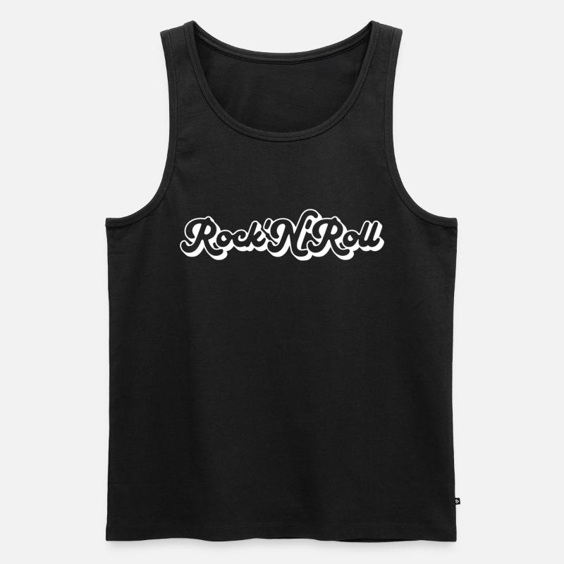 Rock 'N' Roll Script - Men's Premium Organic Tank Top - black