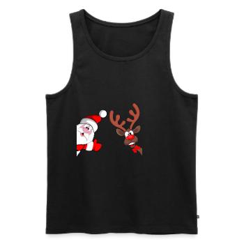 Tee-shirt cadeau Joyeux Noël Père Noël - Débardeur bio Premium Homme - noir - Devant - Michal (187cm)