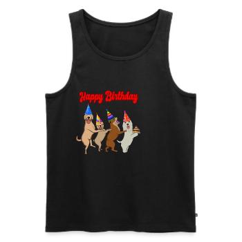 Happy Birthday Dog/Dogs Gift Idea Gift - Men's Premium Organic Tank Top - black - Front - Michal (187cm)