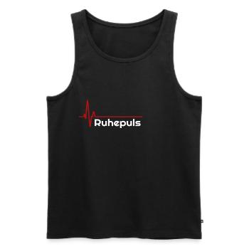 lustiges EKG Ruhepuls Shirt zum chillen ausruhen - Männer Premium Bio Tank Top - Schwarz - Vorne - AI Model Male 178 light (178cm)