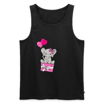 Baby Elefant Liebe Geschenk Geschenkidee - Männer Premium Bio Tank Top - Schwarz - Vorne - Michal (187cm)