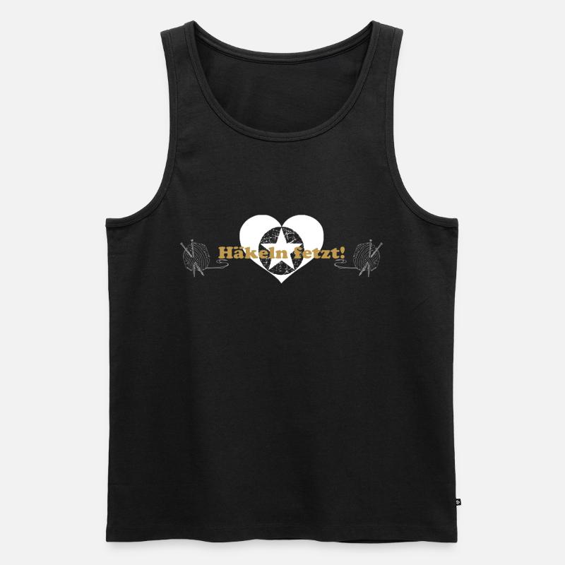 Häkeln - Männer Premium Bio Tank Top - Schwarz