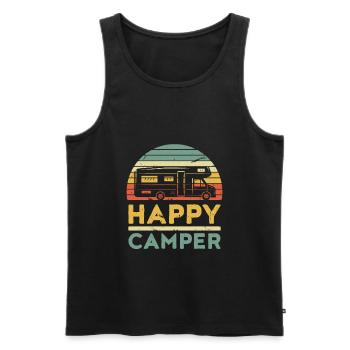 HAPPY CAMPER - Débardeur bio Premium Homme - noir - Devant - Michal (187cm)