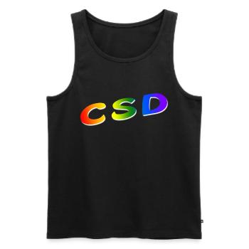 CSD - Männer Premium Bio Tank Top - Schwarz - Vorne - AI Model Male 178 light (178cm)