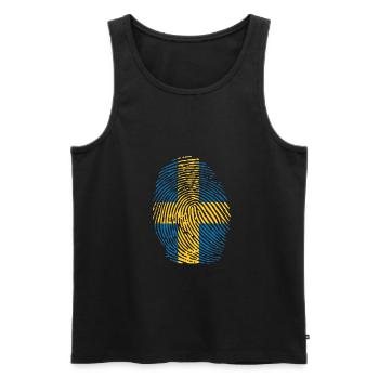 Schweden - Männer Premium Bio Tank Top - Schwarz - Vorne - AI Model Male 178 light (178cm)