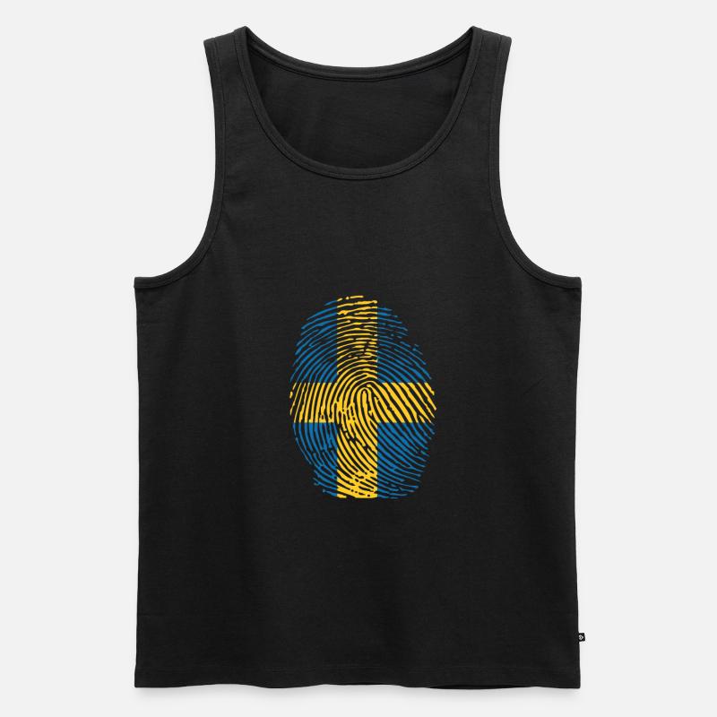 Schweden - Männer Premium Bio Tank Top - Schwarz