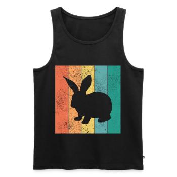 Rabbit Retro Rabbit Easter Gift - Men's Premium Organic Tank Top - black - Front - AI Model Male 178 light (178cm)