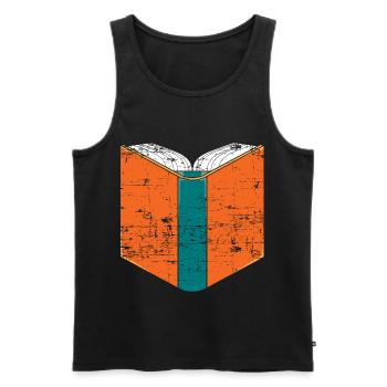 Books Reading - Men's Premium Organic Tank Top - black - Front - AI Model Male 178 light (178cm)