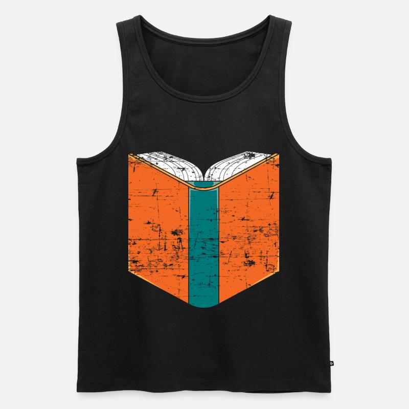 Bücher Lesen - Männer Premium Bio Tank Top - Schwarz