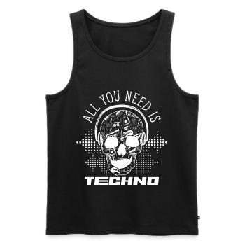 Hardstyle DJ Techno Hard Style Music - Men's Premium Organic Tank Top - black - Front - AI Model Male 178 light (178cm)