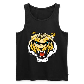 Cool tiger head t-shirt - Men's Premium Organic Tank Top - black - Front - AI Model Male 178 light (178cm)