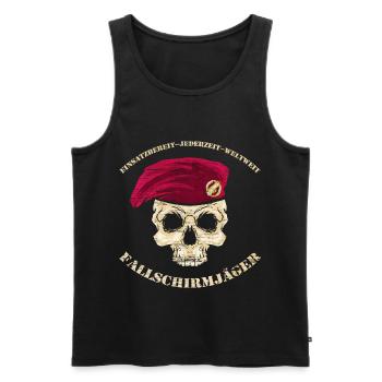 Einsatzbereit Jederzeit Weltweit Fallschirmjäger - Männer Premium Bio Tank Top - Schwarz - Vorne - AI Model Male 178 light (178cm)