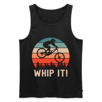 Whip It Mountain Bike Vélo Vtt Descente - Débardeur bio Premium Homme - noir - Devant - AI Model Male 178 light (178cm)