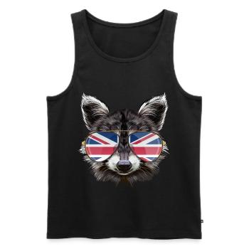 United Kingdom Raccoon - Men's Premium Organic Tank Top - black - Front - Michal (187cm)