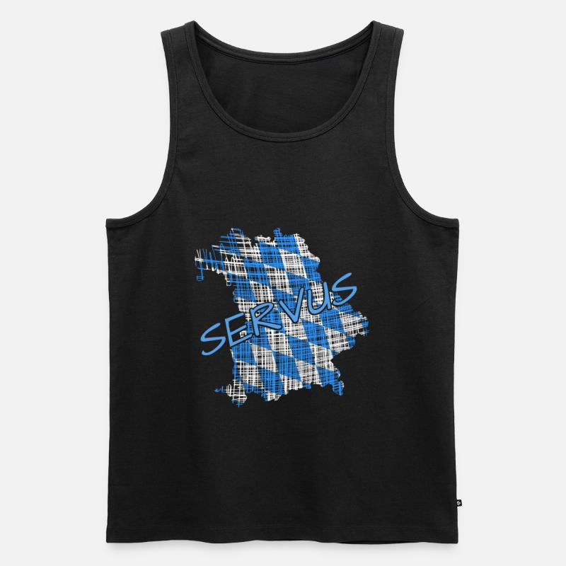 Servus Bayern - Männer Premium Bio Tank Top - Schwarz