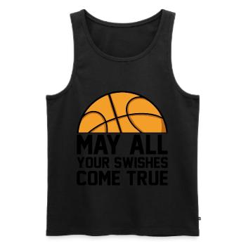 Que tous vos Swishes deviennent réalité I Basketballer - Débardeur bio Premium Homme - noir - Devant - Michal (187cm)