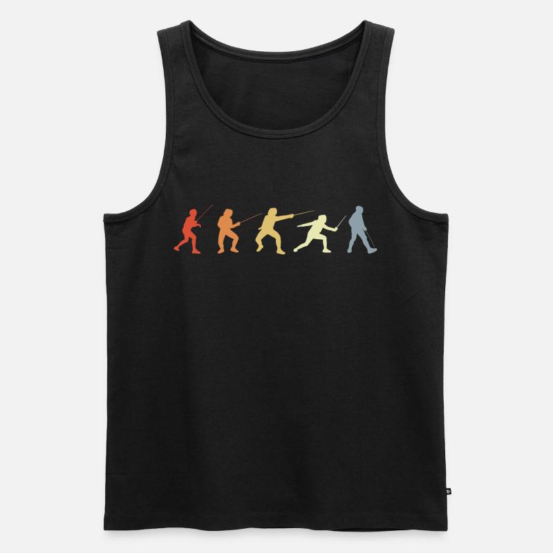 Fechter Positionen - Männer Premium Bio Tank Top - Schwarz