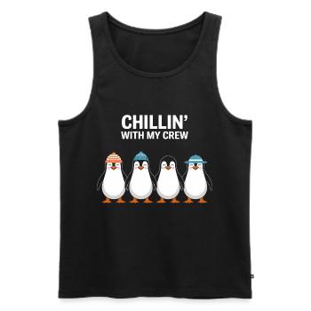 Chillin' mit meiner Crew - Männer Premium Bio Tank Top - Schwarz - Vorne - Michal (187cm)