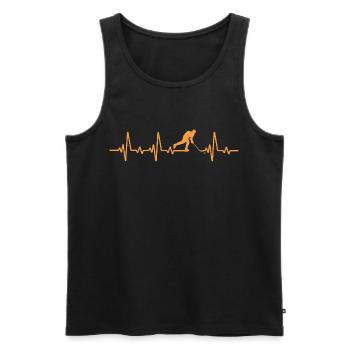 Hockey Heartbeat Hockey T-Shirt - Männer Premium Bio Tank Top - Schwarz - Vorne - AI Model Male 178 light (178cm)