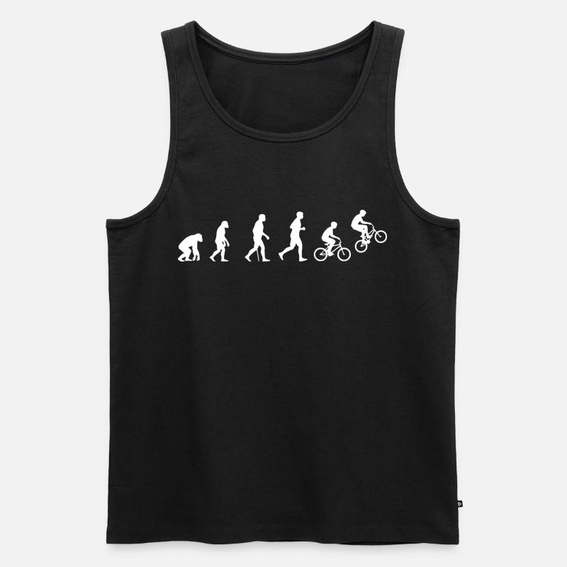 Evolution des BMX Action Fahrradfahrens - Männer Premium Bio Tank Top - Schwarz