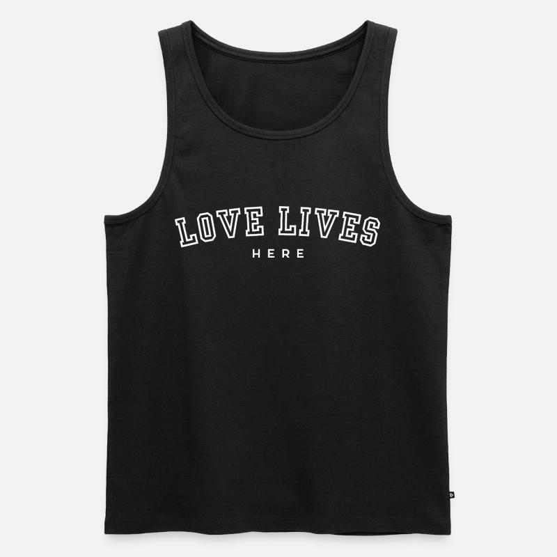 Love Lives Here - Männer Premium Bio Tank Top - Schwarz