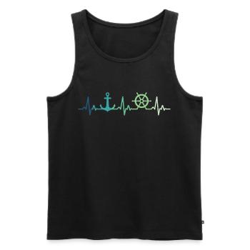 Ankerherzschlag Matrose Geschenk Matrose - Männer Premium Bio Tank Top - Schwarz - Vorne - AI Model Male 178 light (178cm)