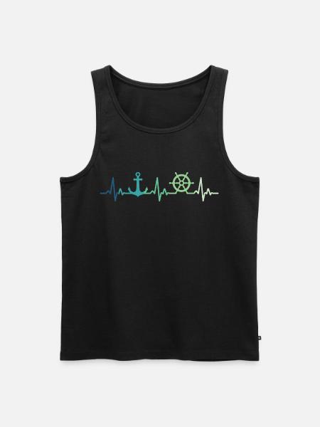 Ankerherzschlag Matrose Geschenk Matrose - Männer Premium Bio Tank Top - Schwarz