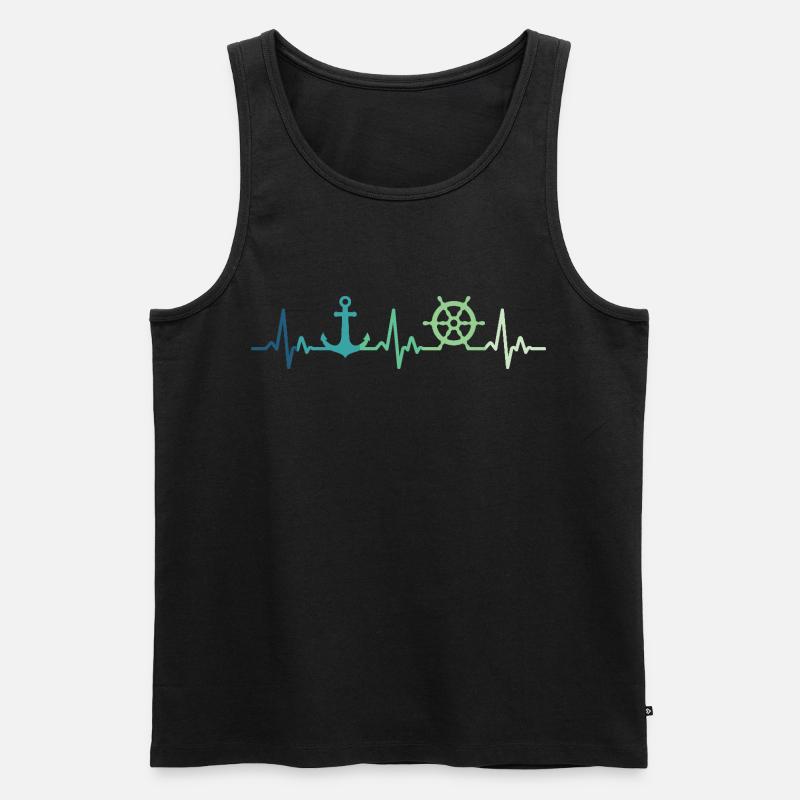 Ankerherzschlag Matrose Geschenk Matrose - Männer Premium Bio Tank Top - Schwarz